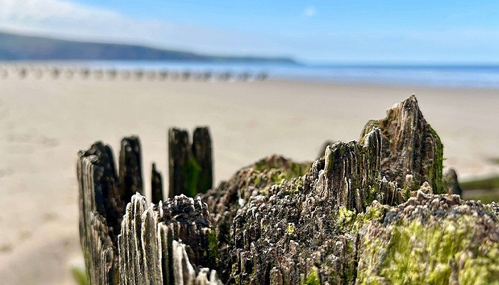 Beautiful view of the beach when walking Llwybr Cadfan